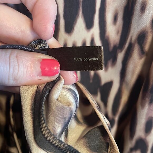 The Limited- Button Front Short Sheath Leopard Cheetah Dress, Size Large - Picture 4 of 7